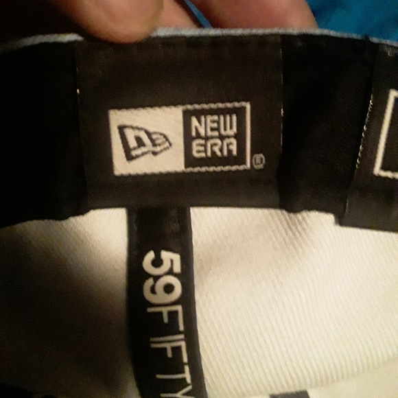 DC/New Er 59 Fifty Unisex 7 7/8 or 62.5 cm Baby Blue and White Fitted Ball Cap - Picture 8 of 16